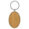 Laserable Leatherette/Metal Bamboo Keychain Oval, 3" x 1.75"